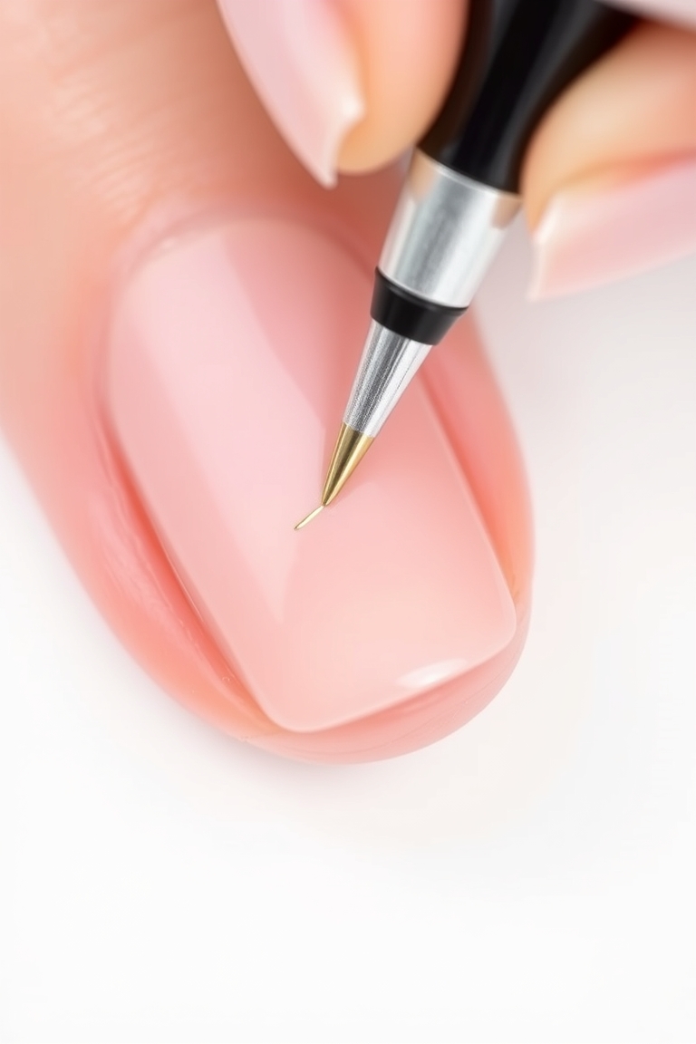 Detailed acrylic nail art application process