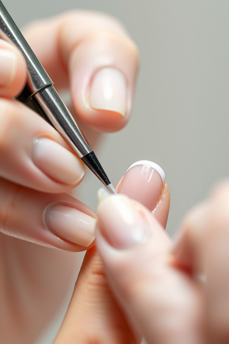 Creating elegant almond nails with a French manicure technique