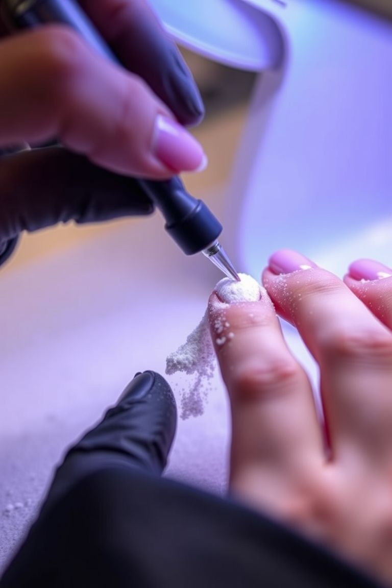 Dip vs gel polish application step