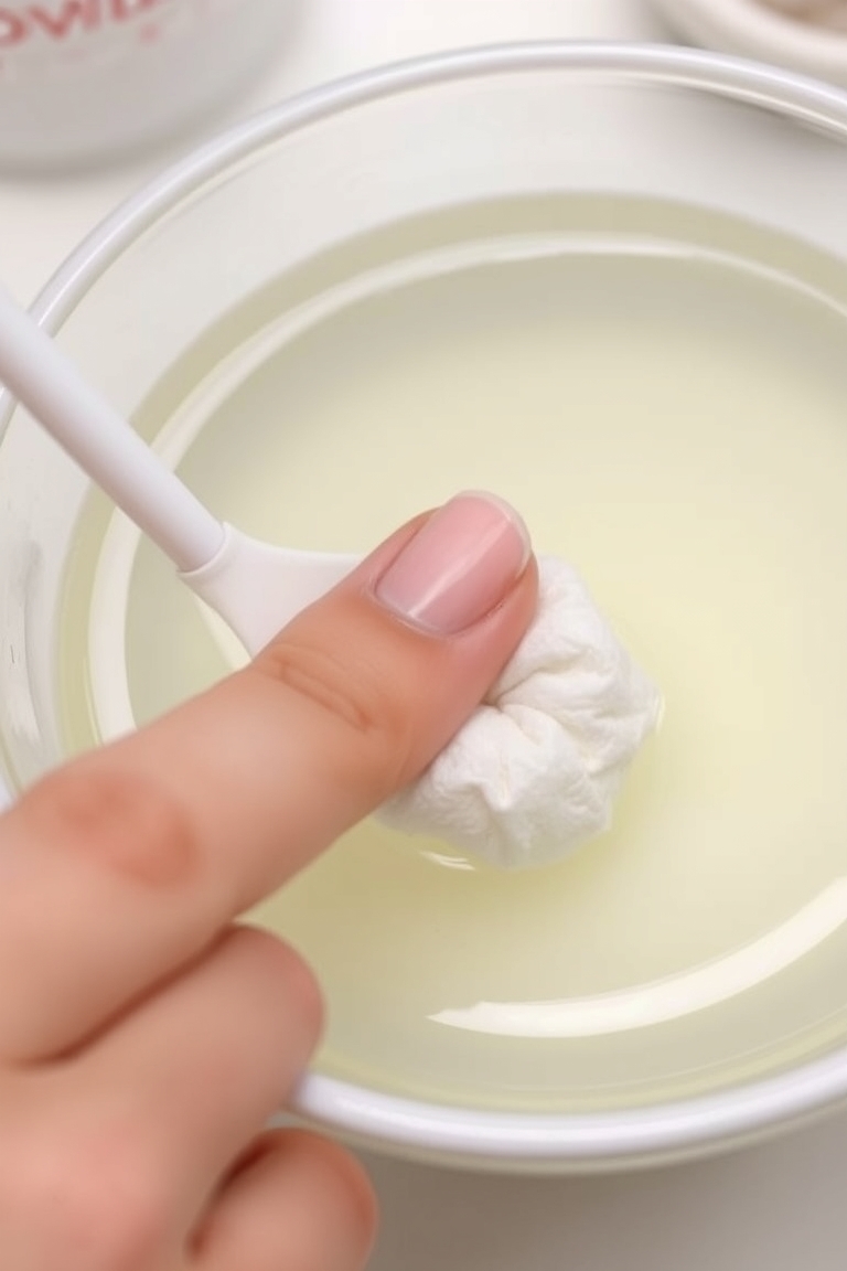 Soaking acrylic nails to remove them at home