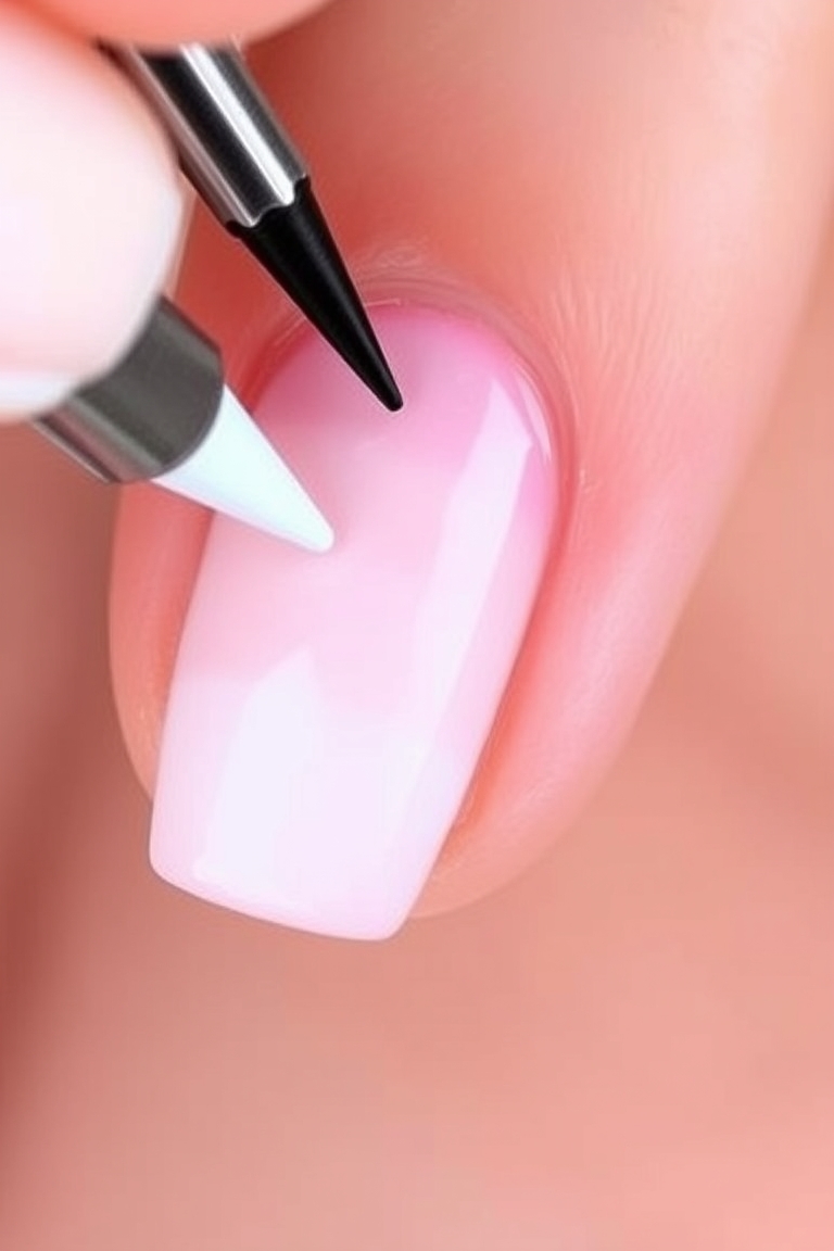 Elegant wedding nails detail