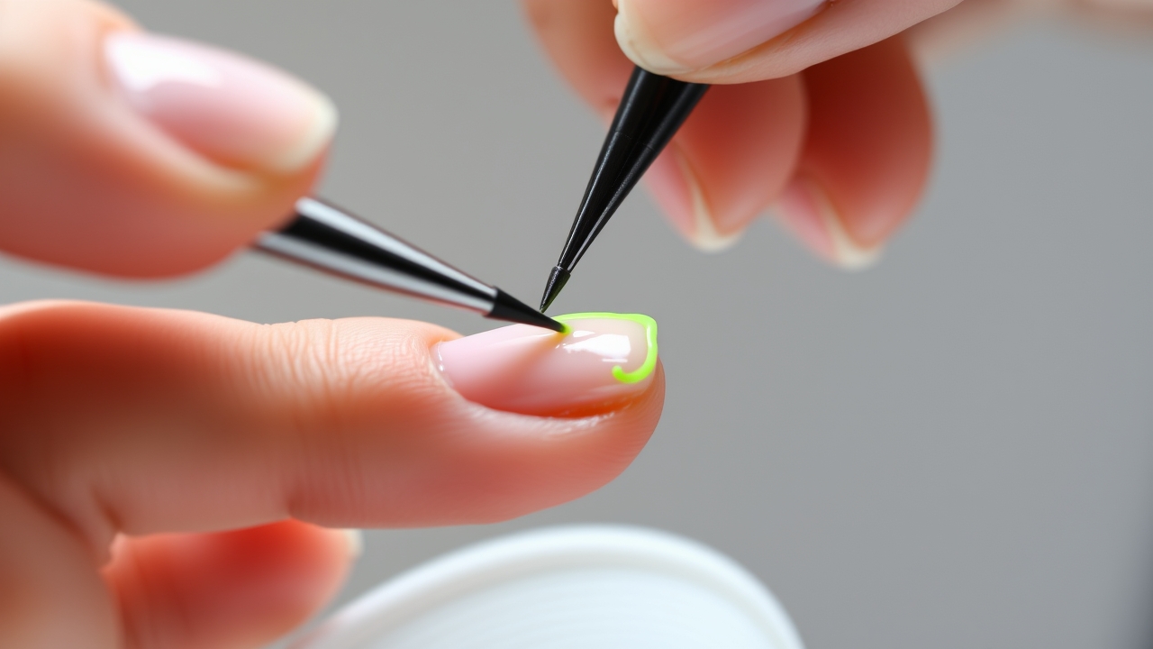 Modern french nails step-by-step illustration