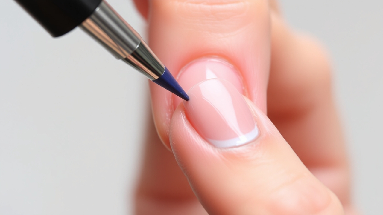 modern french nails detail in action