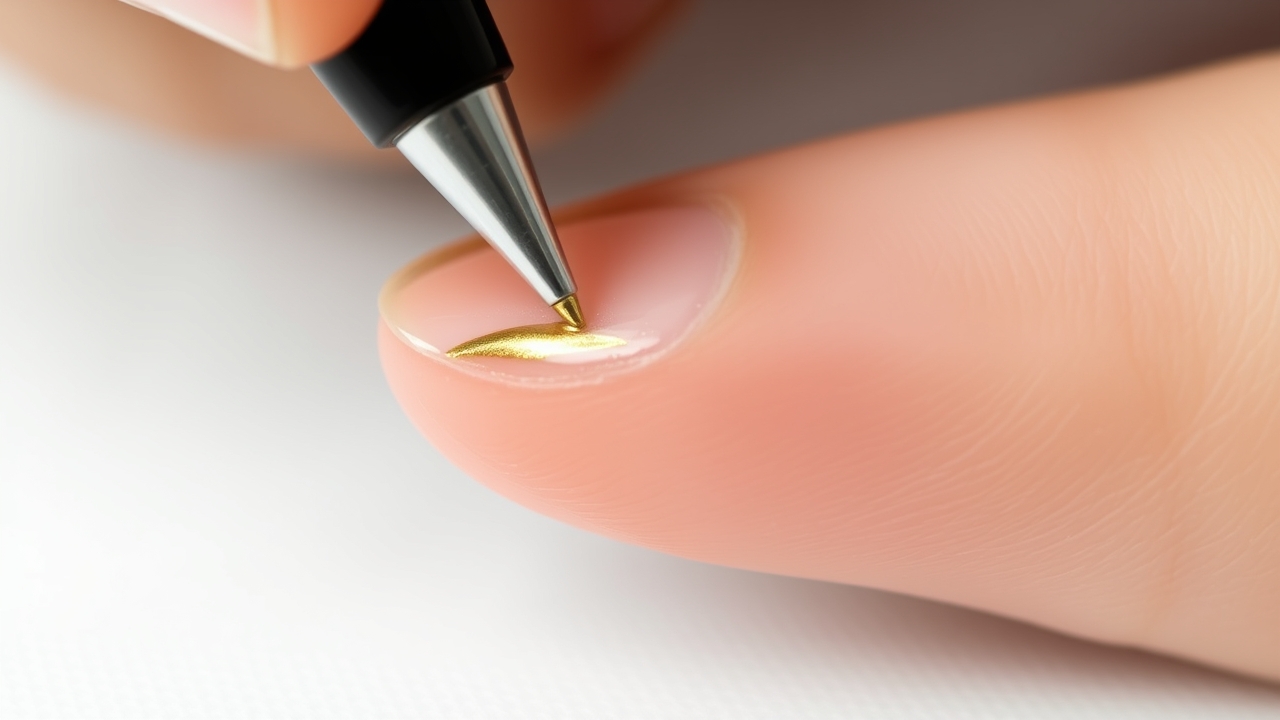 Detail of a trending manicure being applied in a salon