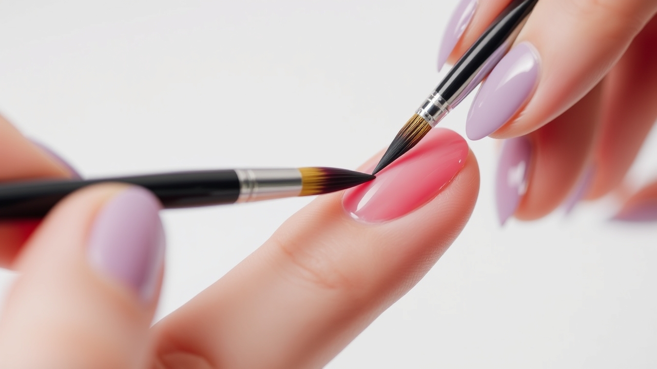 Gradient nails application technique