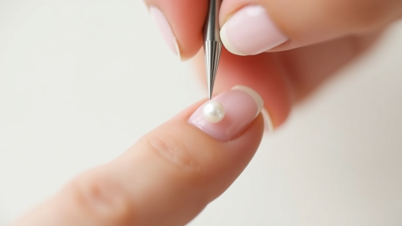 Classic wedding nails detail