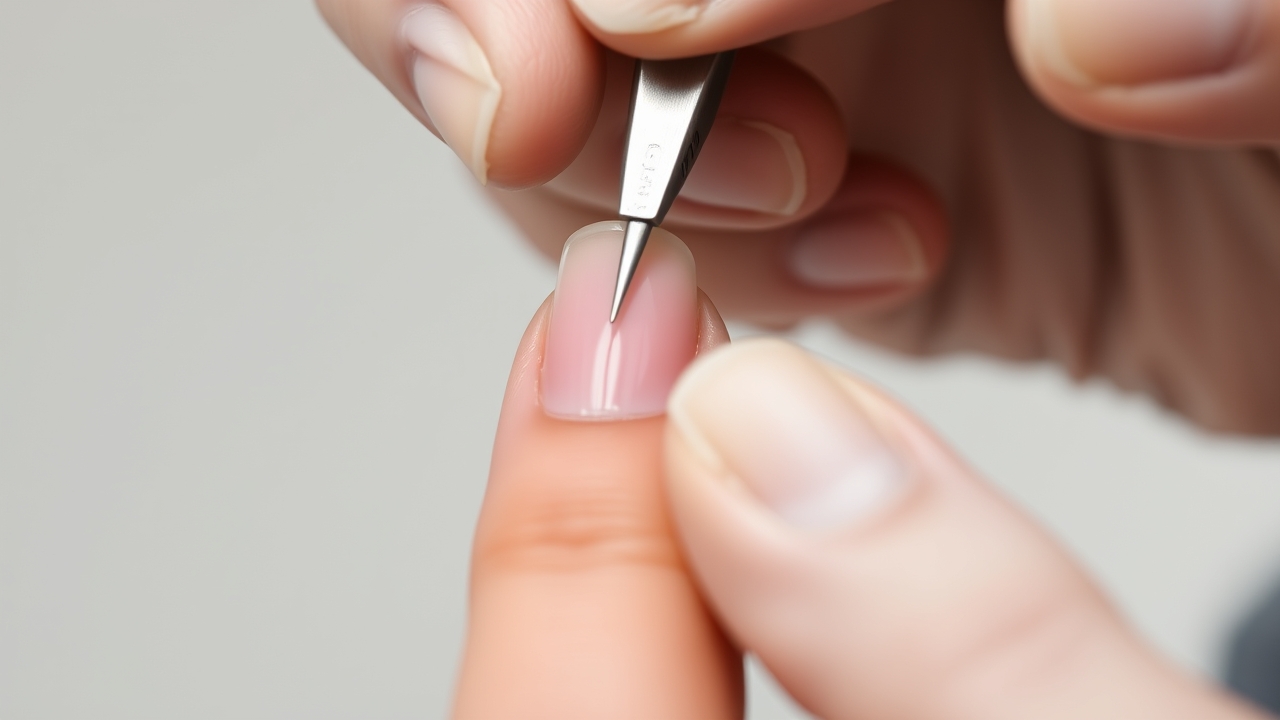Professional shaping of long coffin nails in a salon setting