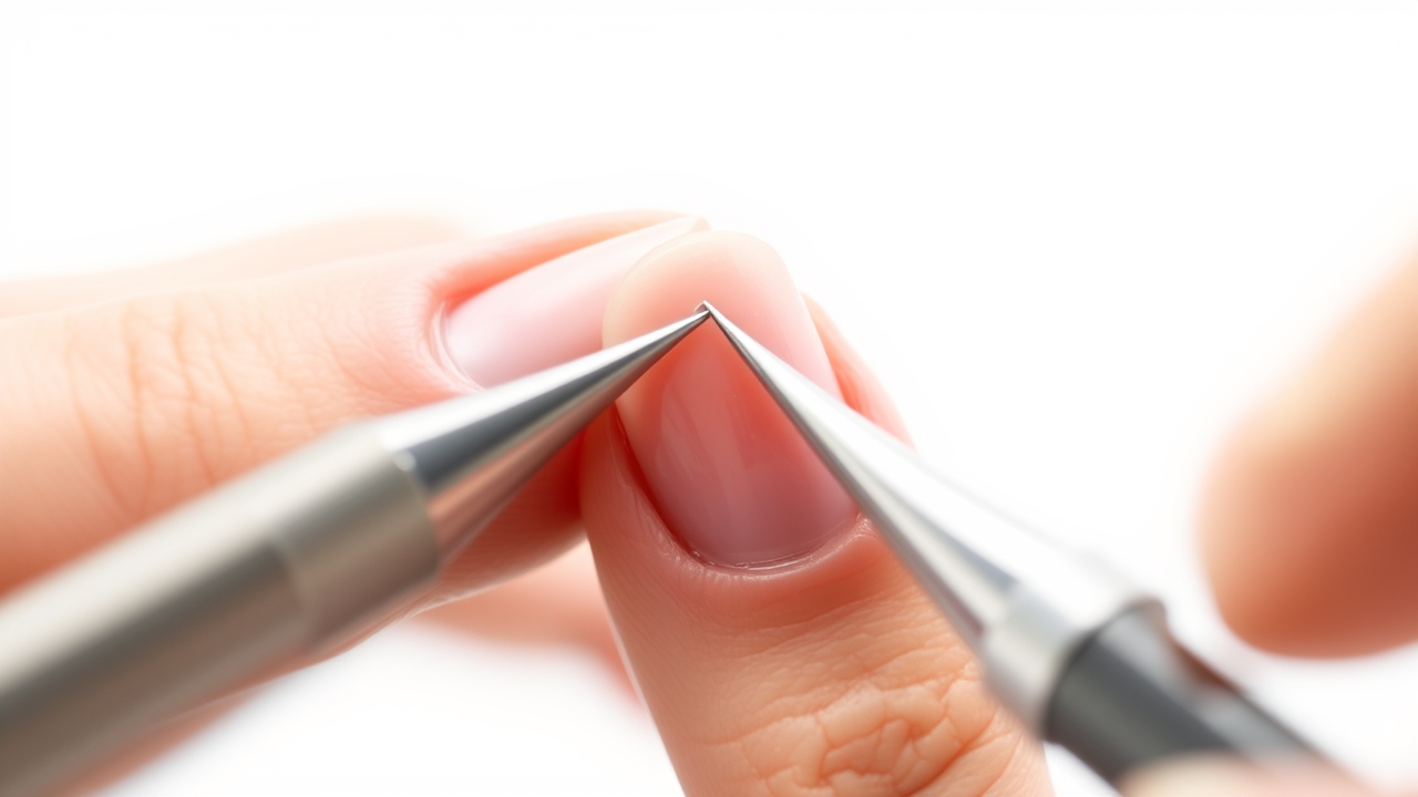 A technician demonstrating the best nail shape for fingers during a manicure