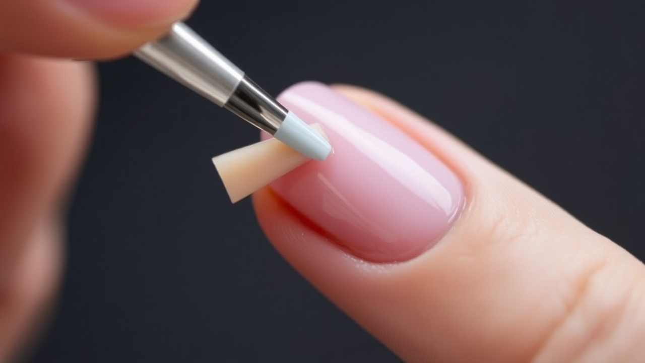 Applying base coat for bright summer nails